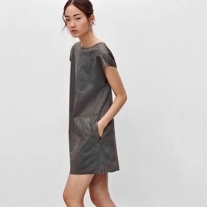 Wilfred | Aritzia Nori Vegan Suede Tunic Shift Dress Medium Grey